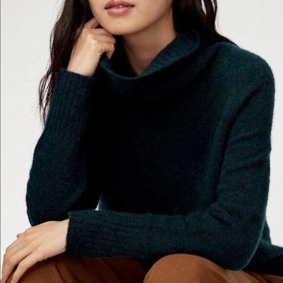 Aritzia Group by Babaton Plutarch Sweater Alpaca Turtleneck Dark Green Small - Picture 1 of 8